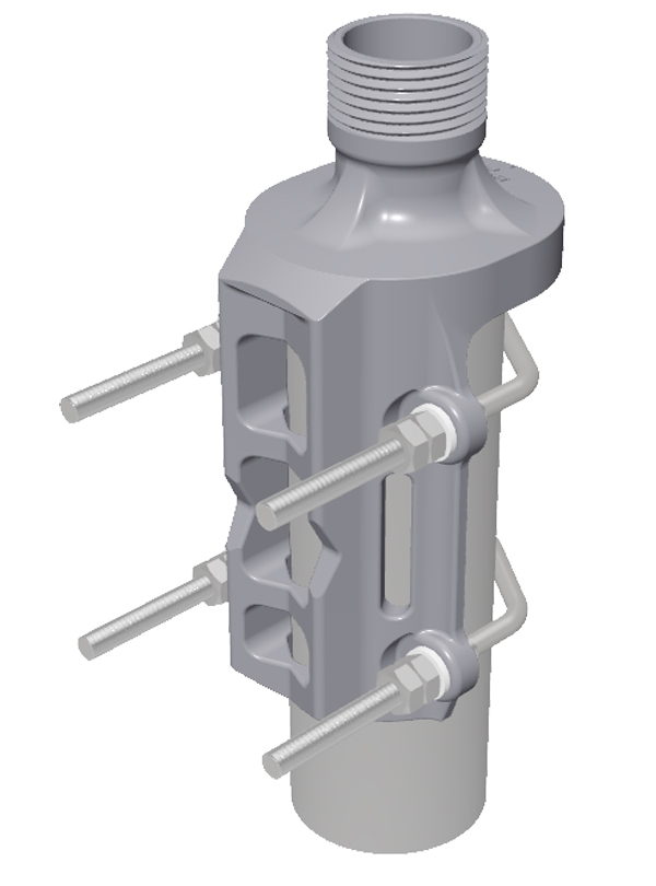 LW-SS-1" Universal Stainless Steel Mast Mounting Clamp