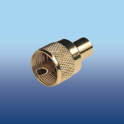 GOLD PLATED PL-259 MALE CONNECTOR, TWIST ON FOR RG58/U CABLE